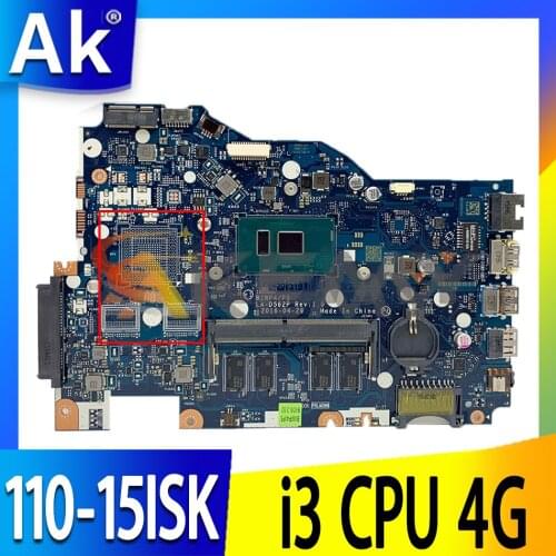 For Lenovo 110-15ISK Notebook Motherboard BIWP4 / P5 LA-D562P CPU i3 6100U 4GB RAM 100% test work free shipping 5B20M81647