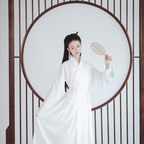 Elegant Ancient Princess Fairy Costume Chinese Traditional Hanfu Clothing Stage Performance White Chinese Dress Women Cosplay