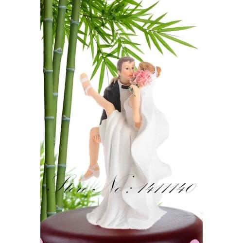 1 set Cake decorating tools "Over the Threshold Wedding Bride & Groom Cake Topper "cake topper figurine on sale