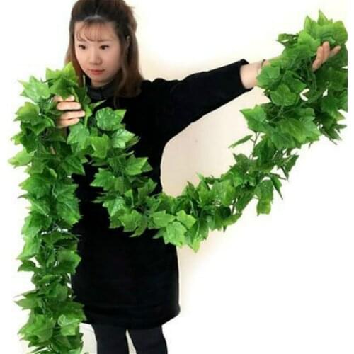 2.4M Artificial Green Plants Ivy Green Leaf Garland Plants Vine Fake Foliage Flowers Home Decor Plastic Artificial Flower