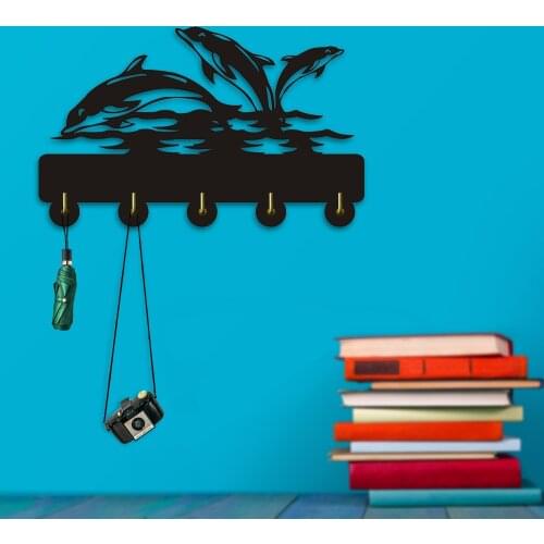 Dolphin Design Coat Hooks Coat Hanger Wall Hook Marine Mammal Key Hanger Key Hooks Rack Household Decor Bathroom Hanger