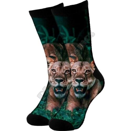 Leopard High Socks 3d Printed Men For Women Funny socks fashion long Socks 01