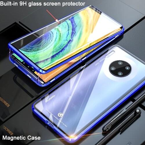360 Full Protective Magnetic Case For Huawei Mate 30 Pro Case Cover Metal Bumper for huawei Mate30 case Fundas Coque Cases Glass