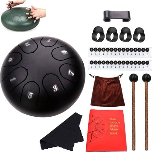 1 Set Metal 6-inch 8-tone Steel Tongue Drum Kit Musical Instruments Ethereal drum set as picture show