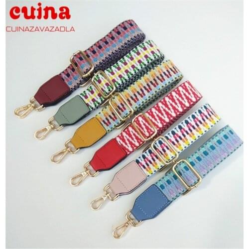 Fashion Style Bag Strap Woman Colored Straps For Crossbody Messenger Shoulder Bag Accessories Adjustable Embroidered Belts Strap