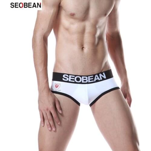 SEOBEAN New Mens Underwear Low Waist Sexy Shorts Pure Cotton Breathable Lifting Buttocks Briefs