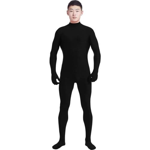Ensnovo Mens Shiny Metallic Full Body Color Body Suits Zentai Halloween Cosplay Costume