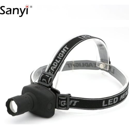 Mini LED Headlight Headlamp Flashlight Frontal Lantern Rubber Zoomable Head Torch Light To Bike For Camping Hunting Fishing