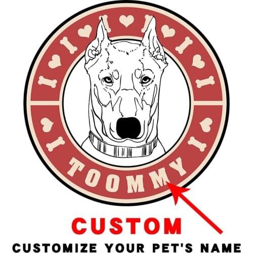 Dobermann pinscher animals custom pets name iron on patches for clothes Heat Transfer Patches for Kids Clothing Jacket