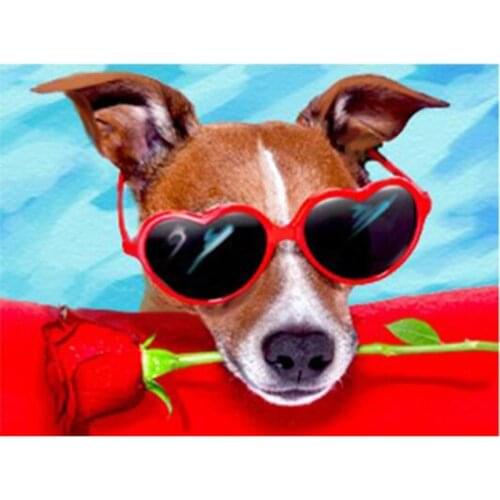 New Diamond Embroidery Animals 5D DIY Full Square/Round Drill Resin Flower Mosaic Diamond Painting Dogs Decoration Home x590