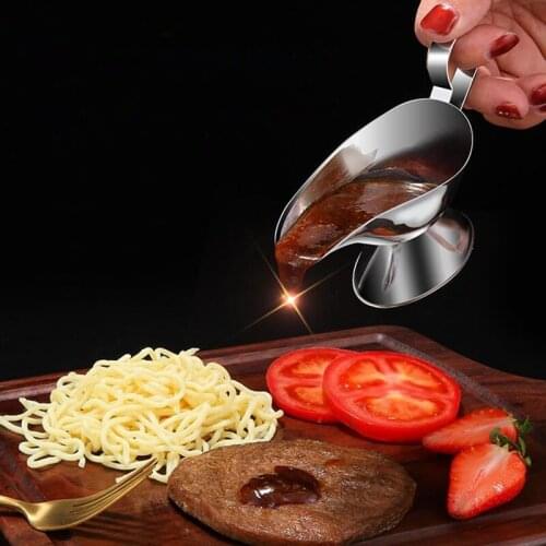 New Stainless Steel Sauce Seasoning Pot Western Steak Sauce Container Black Pepper Seasoning Cup Sauce Boat F20174025