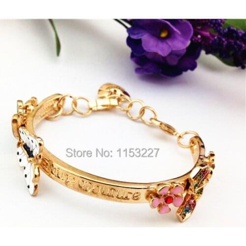 2016 New Arrival Special Gift for Girls Marine style butterfly heart charm bangle