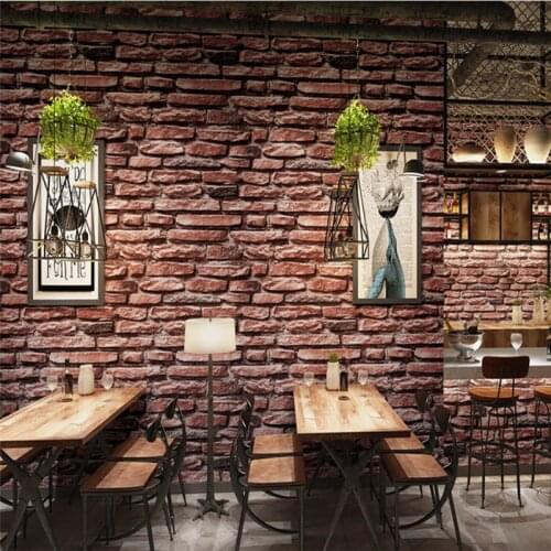 Beibehang new High-end 3D brick retro papel de parede brick wall paper antique brick background waterproof restaurant wallpaper