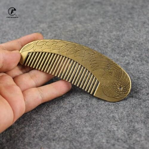 Valentines Day gift brass copper phoenix Fine-tooth Hairdressing Combs Tangled Straight Hair Comb Care Styling Tool girlfriend