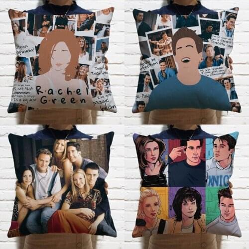 45cm*45cm TV Series Friends Pattern Pillow Car Sofa Cushion Pillowcase+Inner Cosplay Accessories Home Decor Christmas Gifts New