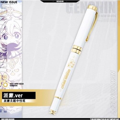 Hot Game Genshin Impact Paimon Series Metal Stationery Ballpoint Gel Pen Rollerball Pen Student Sign Pen Anime Birthday Gift