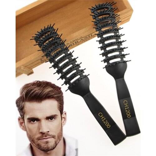 Men Professional Ribs Comb Hairbrush Big Bent Comb Wet Plastic Nylon Massage Hair Care Styling Hair Combs Hair Accessories NEW