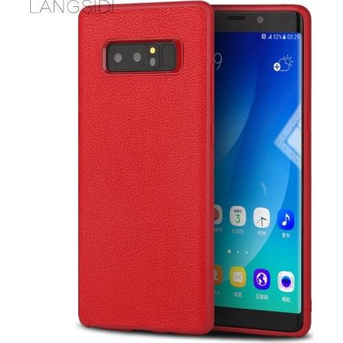 Luxury brand phone case small litchi grain all-inclusive phone case For Samsung Note 8 phone case handmade custom processing