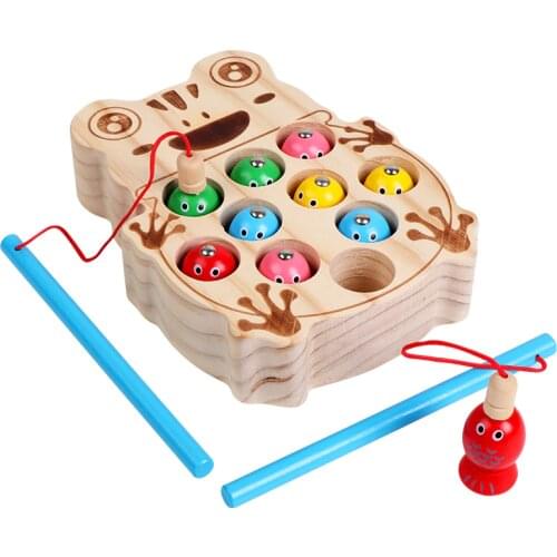 Fishing Toys For Girls Childrens Game Wooden Magnetic Fishing Game Early Learning Educational Toys For Children Birthday Gifts