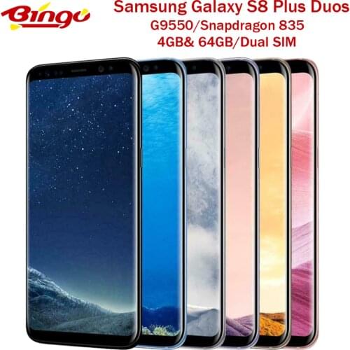 Samsung Galaxy S8+ S8 Plus G9550 64GB Dual SIM Snapdragon 835 4G Android Phone Octa Core 6.2" 12MP RAM 4GB ROM 64GB NFC