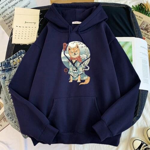 Shiba Inu Cartoon Printing Hoodie Men Fashion Loose Hoodies Sweatshirts Funny Autumn Tracksuit Fleece Warm Male Pullover
