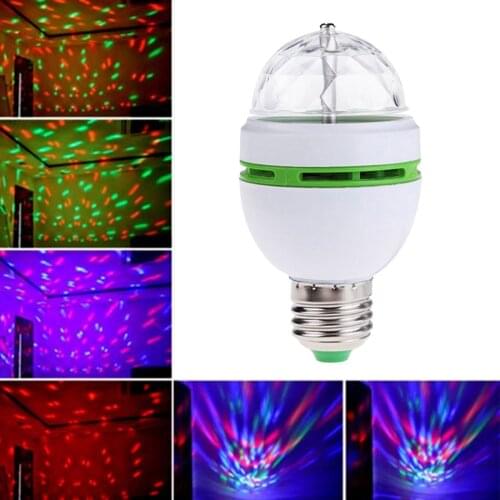 E27 RGB Rotating LED Bulb Stage Lights For Disco, Birthday Party Club Bar For Indoor & Outdoor Parties, Photography