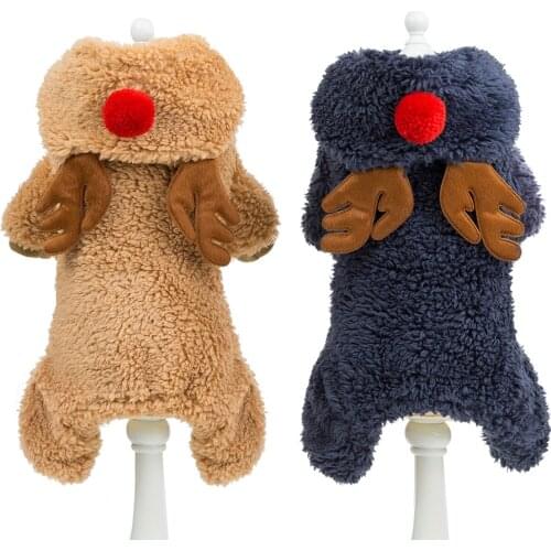 Winter dog clothes warm pet coat coat French bulldog chihuahua clothing puppy cat hoodie small and medium-sized dog cotton