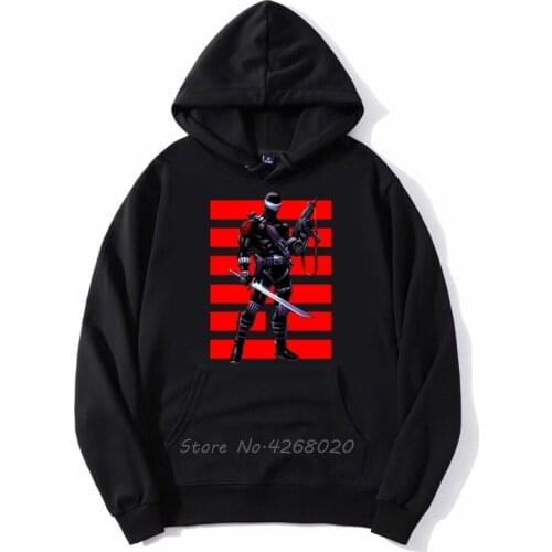 Snake Eyes G.I. Gi Joe Ninja Comic Cartoon Hoodies Distressed Mens Fleece Hoodies Sweatshirt Streetwear Hip Hop Hoody Coat