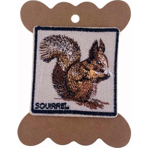2/10Pcs Animal squirrel embroidered patches for clothing applique Iron on patches for clothing sewing apparel Accessories