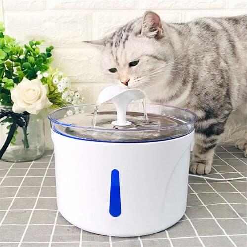 2.5L Automatic Cat Water Fountain With Faucet Dog Water Dispenser LED Night Vision Drinker Pet Drinking Feeder Low Water Warning