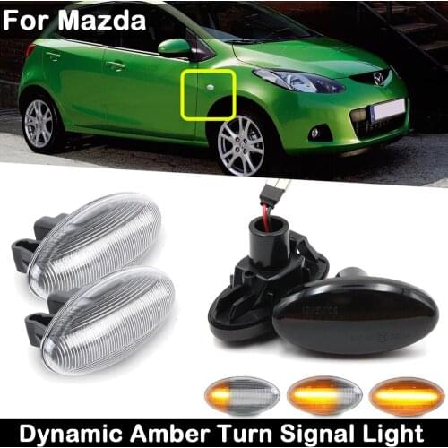 2Pcs For Mazda 2 2011-2013 Mazda 3 2004-2011 Mazda 5 2006-2010 Mazda MPV Side Marker Lamp Dynamic Amber Turn Signal Light
