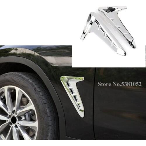 For Bmw X3 G01 2018 2019 Exterior Accessories OutSide Wing Fender Air Vent Cover Trim Abs Chrome Car Styling Sticker 2pcs