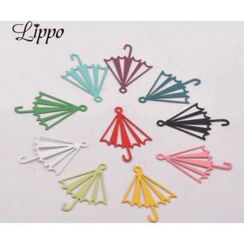 50pcs AC920 16*22mm OL Style Umbrella Charms Brass Colorful Small Umbrella Pendant DIY Jewelry Findings