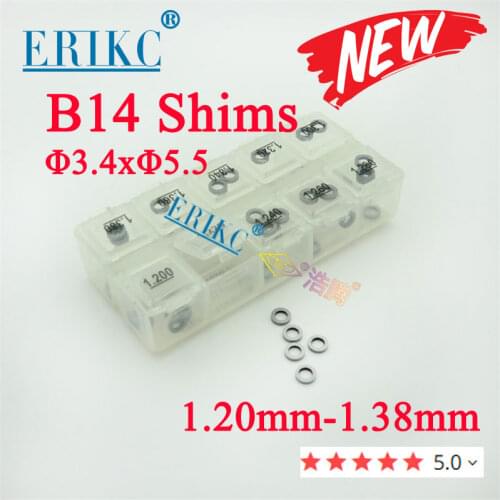 ERIKC 50PCS Adjusting Shim B14 Common Rail Injector Adjustment Shim B14 Gasket Washer B14 Size: 1.20mm--1.38mm
