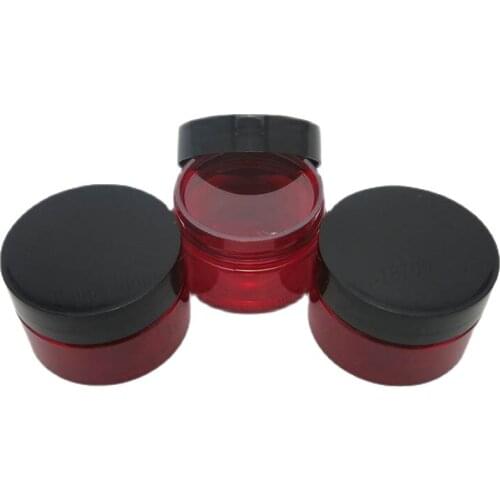 60 x 30g Red empty Portable PET skin care cream jar with plastic lids with Insert 1oz Cosmetic container