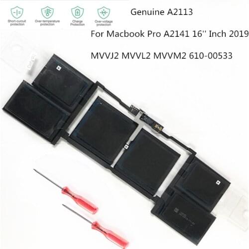 HKFZ NEW Genuine A2113 Battery For Apple Macbook Pro A2141 16'' Inch 2019 MVVJ2 MVVL2 MVVM2 610-00533 original