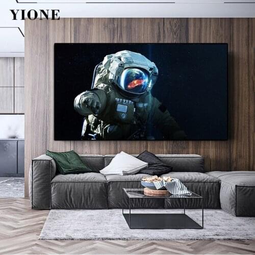 Astronaut Wall Art Posters and Prints Abstract Outer Space Battleship Planet Canvas Picture Decoration Painting for Living Room