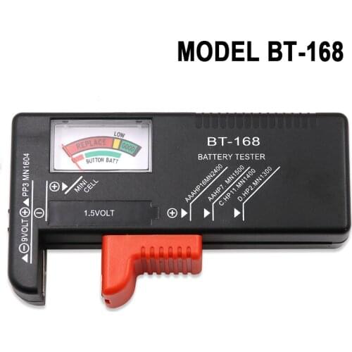 BT-168 AA/AAA/C/D/9V/1.5V batteries Universal Button Cell Battery Colour Coded Meter Indicate Volt Tester Checker BT168 Power