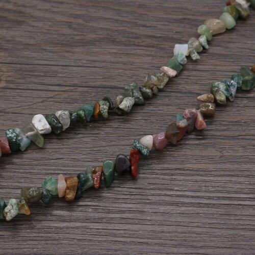 Natural Semi-precious Stone Crushed Indian Agate Beads Loose Beads for Jewelry Making Necklace Bracelet 5-8mm Length 40 Cm