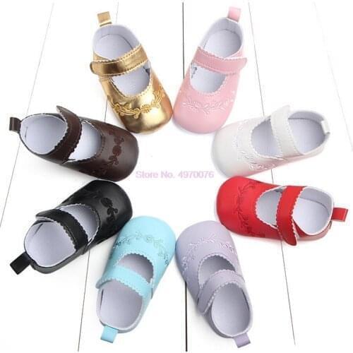 DHL 500pair PU Leather Baby Shoes Shallow Flower Soft Sole Floral Baby Hot Toddler Baby Hook Crib First walkers