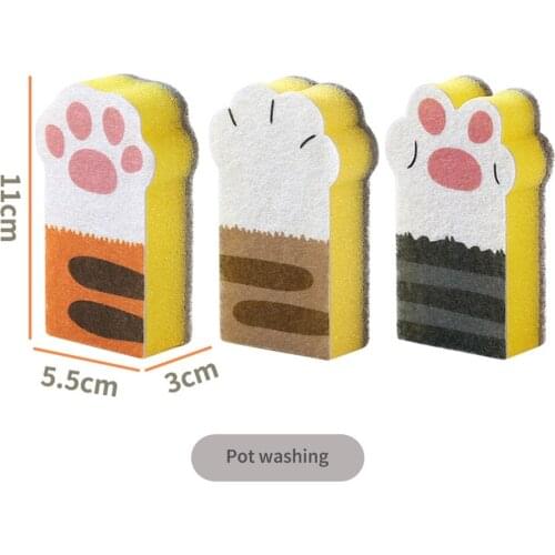 Sponge 2 Style Floor Brush Dishwashing Brush Cleaning Brush Household Durable Practical Non Woven Fabric Pan Pot
