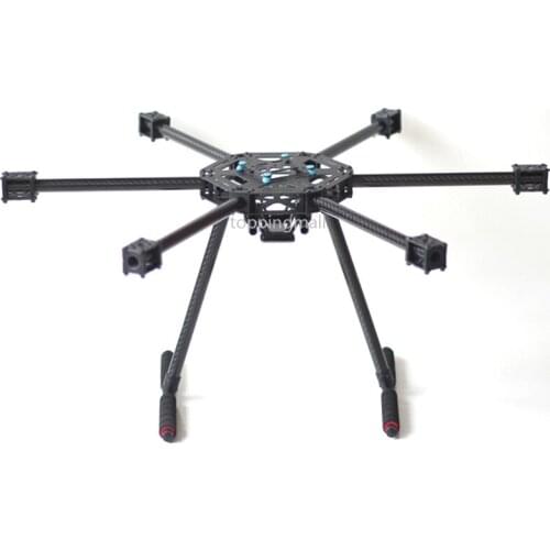 Hex6 X6-600 60mm Hexacopter Aircraft Frame Multicopter Glass Fiber Carbon with Landing Skid for FPV