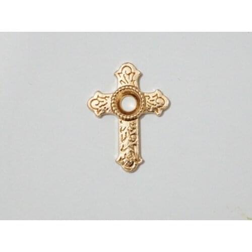 KB801) Wholesale ! 50pc Western Cross Bezel Concho Saddlery Concho Gold