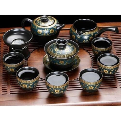 Ceramic Chinese Kung Fu Teaset Teacup Porcelain Service Gaiwan Tea Cups Mug of Tea Ceremony Teapot Teaware