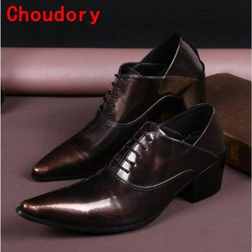 Choudory mens classic shoes deep coffee color bussiness oxford shoes for men handmade classic style italian shoes men
