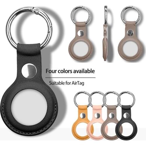 High Quality Leather Case For Apple Airtags Protective Cover For Apple Locator Tracker Anti-lost Device Keychain Protect Sleeve