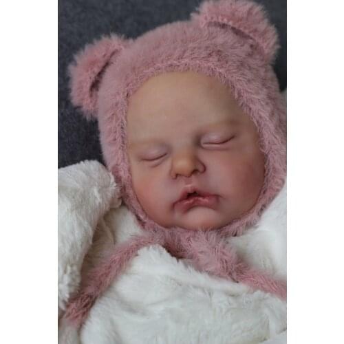 NPK 21inch Reborn Doll Kit Ruby Sleeping Baby Fresh Color Unfinished Doll Parts