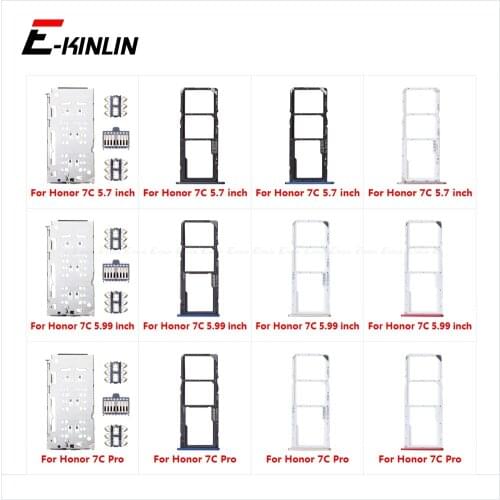 Micro SD Sim Card Tray Socket Reader Adapter Container Holder Slot For HuaWei Honor 7C Pro 5.99 5.7 AUM-TL00 AL00 LND-AL30 AL40