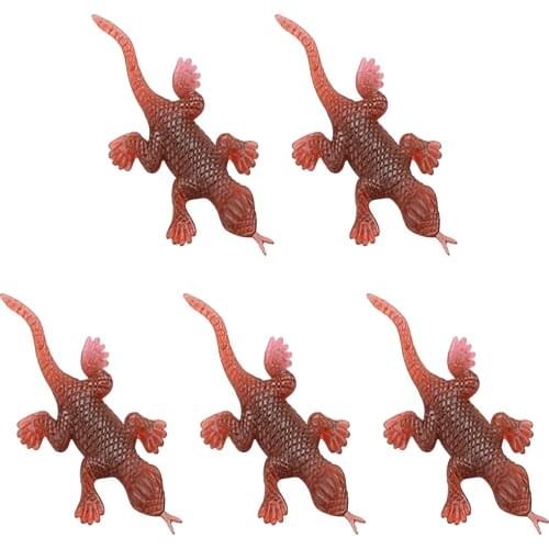Prank Fake Gecko Model Simulation Gecko Tricky Animal Toy Scary Funny Toy 5Pcs Perfect Prank Props Suitable for Halloween Party