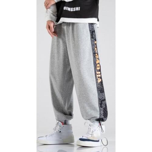 2021 Ankle-Lenth Black Grey Sweatpants Streetwear Spring Autumn Hip Hop Harem Pants Mens Casual Korean Oversize Joggers Trouers